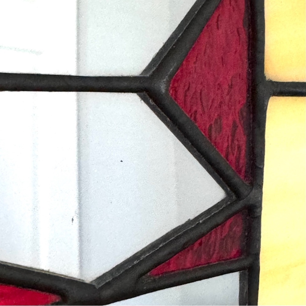 VTG Cathedral Style Arched Sunburst Stained Glass Mirror - Picture 7 of 9